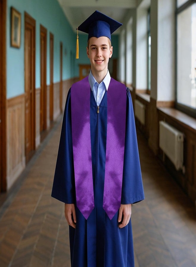 Gvhntk 6 Pieces 70 Inch Unisex Graduation Stole Plain Graduation Sash Stoles Honor Satin Stole for Adult Students Men Women - Image 5